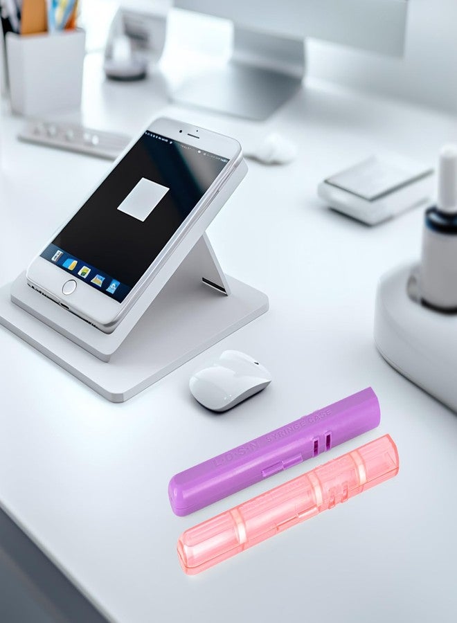 Skillssist LOSN Compact Travel Insulin Prefilled Syringe Case for Diabetes - Solid Purple and Transparent Red - Image 5