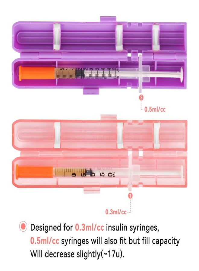 Skillssist LOSN Compact Travel Insulin Prefilled Syringe Case for Diabetes - Solid Purple and Transparent Red - Image 4