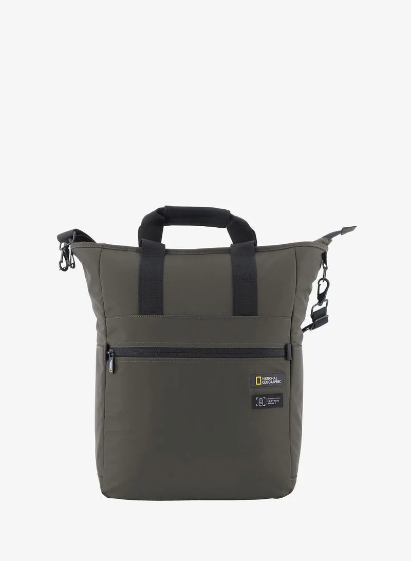 National Geographic Mutation 3-Way Computer Shopper Bag Khaki, Shockproof Adjustable Durable Compact Backpack For Men And Women