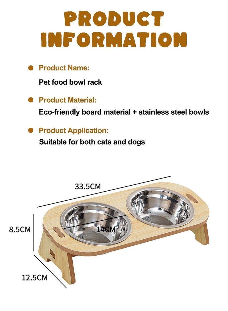كيدل وعاء طعام مزدوج للحيوانات الأليفة بتصميم إبداعي 15 درجة لحماية الرقبة، وعاء طعام وماء للقطط والكلاب (2 في 1)، مصنوع من الفولاذ المقاوم للصدأ 304، مقاوم لدرجات الحرارة العالية، وعاء تغذية أطول وأعمق للحيوانات الأليفة، أدوات مائدة عالمية للحيوانات الأليفة للقطط والكلاب - Image 3