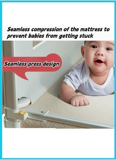 Berma Baby حاجز سرير للأطفال الصغار، سياج واقي للسرير واقي سرير للأطفال، حاجز سرير قابل للتعديل، حاجز سرير أمان قابل للطي للأطفال  - Image 5