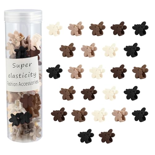 Kasmena Hair Clip, 50Pcs Small Flower Claw Clips for Women Girls, Mini Matte Hair Clips with Strong Grip, Neutral Color, Hair Styling Accessories, Christmas Gifts - Image 1