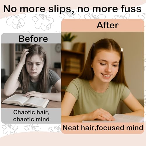 Kasmena Hair Clip, 50Pcs Small Flower Claw Clips for Women Girls, Mini Matte Hair Clips with Strong Grip, Neutral Color, Hair Styling Accessories, Christmas Gifts - Image 4