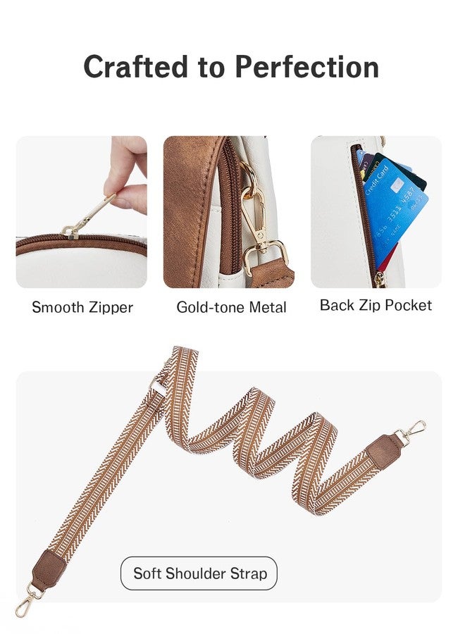 CHOLISS Cell Phone Crossbody Purse Small Cross Body Bag for Woman Leather Travel Wallet Shoulder Handbags with Card Slots (Brown and White) - Image 5