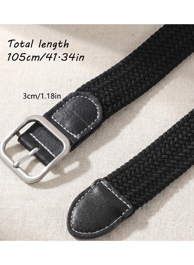 Casual Stretch Canvas Woven Belt Unisex , Adjustable Holeless Stretch Belt, Suitable For Dress Pants, Jeans, And Golf Apparel - Image 2