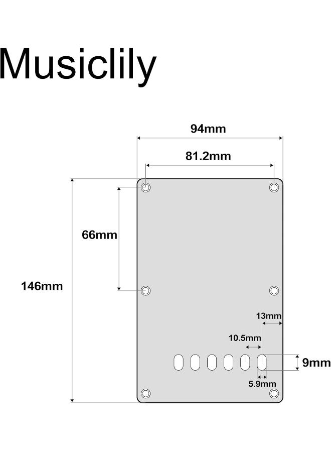 Musiclily Musiclily 6 Hole Guitar Back Plate for China Made Squier, 3Ply White - Image 2