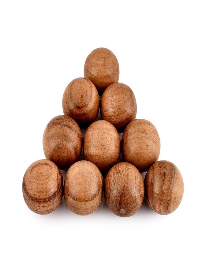 BHAVATU Acacia Wood Decorative Ball Set of 10 for Centerpiece or Individual Use Ideal for Use in Tray Bowl or Basket Décor (2" x 2" x 2") - Image 1