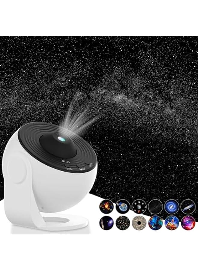 Star Projector, Planetarium Projector for Bedroom Ultra Clear Galaxy Night Light with 4K Replaceable 12 Galaxy Discs 360 Degree Rotation Real Sky Light for Kids Room Birthday s Gift - Image 1