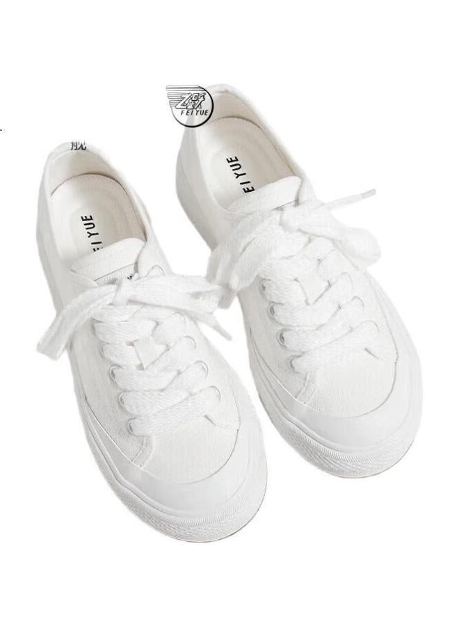 LEAP Official Men'S Canvas Shoes Summer Breathable New Thick-Soled Classic Couple Shoes White Size 37 - Image 3