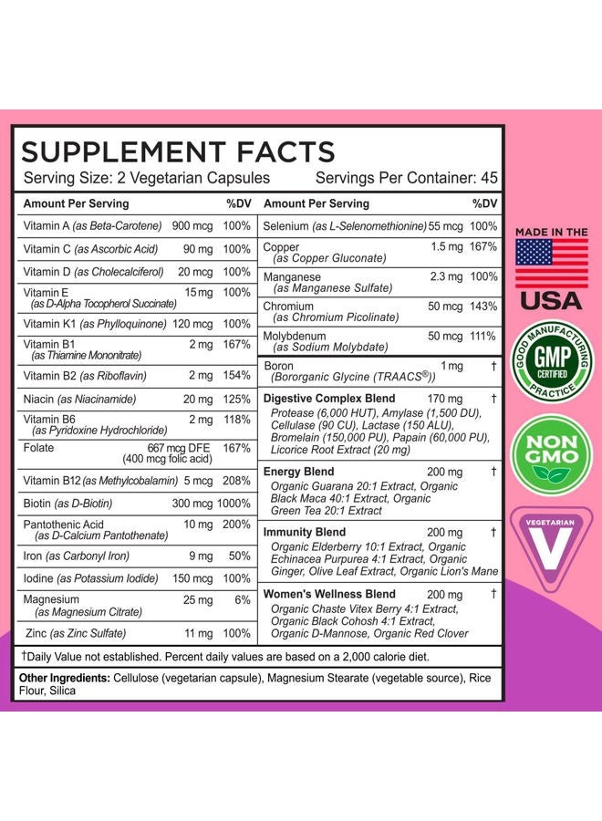 FarmHaven Multivitamin for Women | 22 Essential Nutrients, Fruits & Veggies Womens Multivitamin | Whole Food Multivitamin Boosts Energy, Immune, Heart Health | Womens Daily Vitamins - 90 Capsules - Image 4