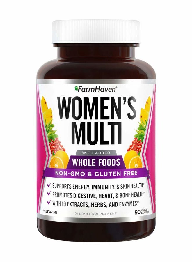 FarmHaven Multivitamin for Women | 22 Essential Nutrients, Fruits & Veggies Womens Multivitamin | Whole Food Multivitamin Boosts Energy, Immune, Heart Health | Womens Daily Vitamins - 90 Capsules - Image 1