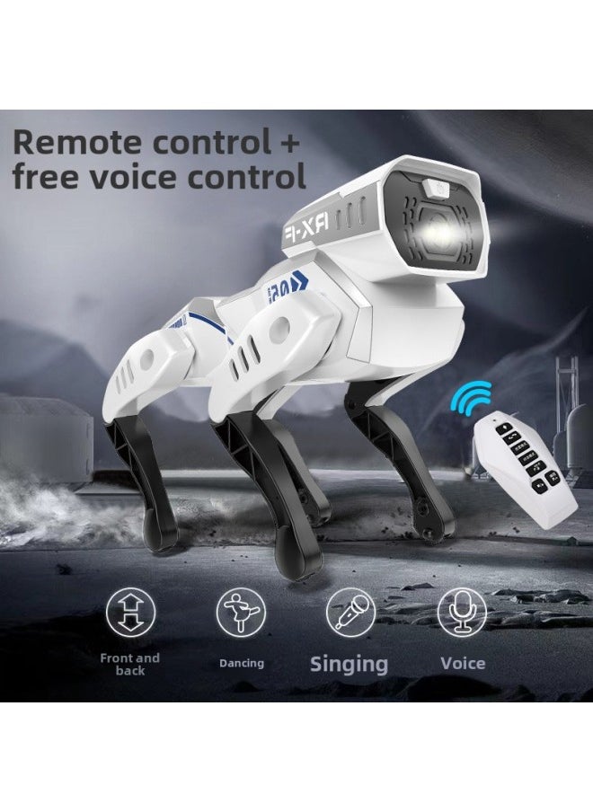 Explosions Children Ai Simulation Robot Dog Intelligent Voice Bionic Remote Control Mechanical Dog Robot Toy Stall-Color:Bobby | Intelligent Bionic Robot Dog + Launch Turret