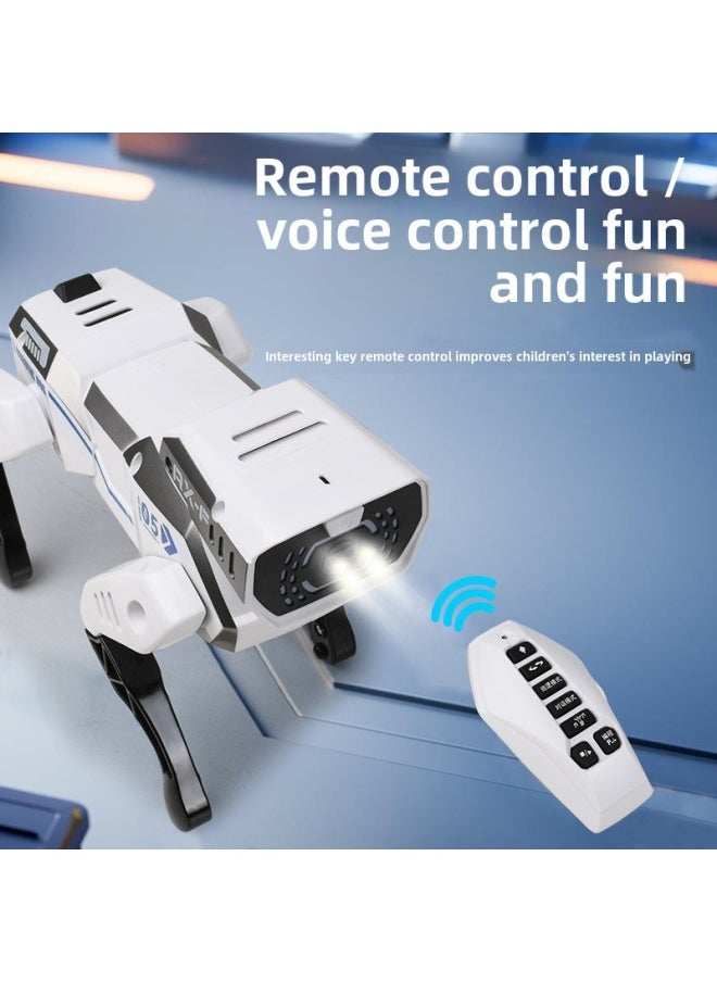 Explosions Children Ai Simulation Robot Dog Intelligent Voice Bionic Remote Control Mechanical Dog Robot Toy Stall-Color:Bobby | Intelligent Bionic Robot Dog + Launch Turret