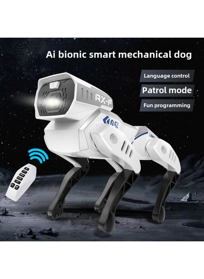 Explosions Children Ai Simulation Robot Dog Intelligent Voice Bionic Remote Control Mechanical Dog Robot Toy Stall-Color:Bobby | Intelligent Bionic Robot Dog + Launch Turret