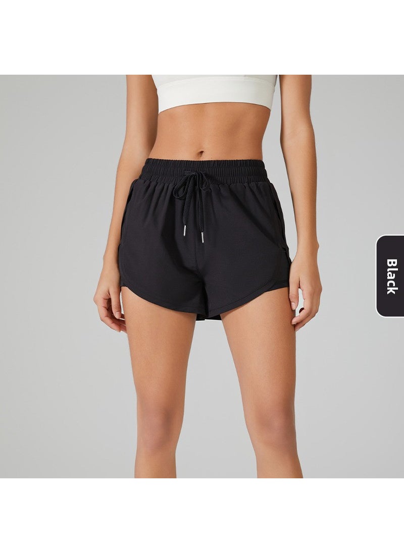 Generic Marathon Running Pants with Lining Black 