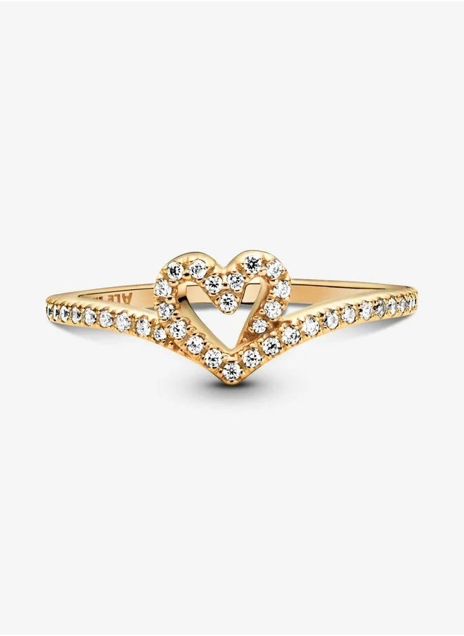 PANDORA - Pandora Timeless Wish Sparkling Heart Ring, Size 50 - Image 1