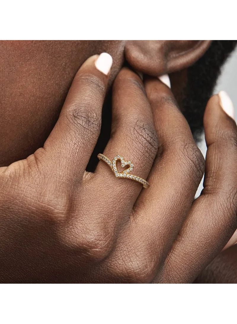 PANDORA Pandora Timeless Wish Sparkling Heart Ring, Size 50