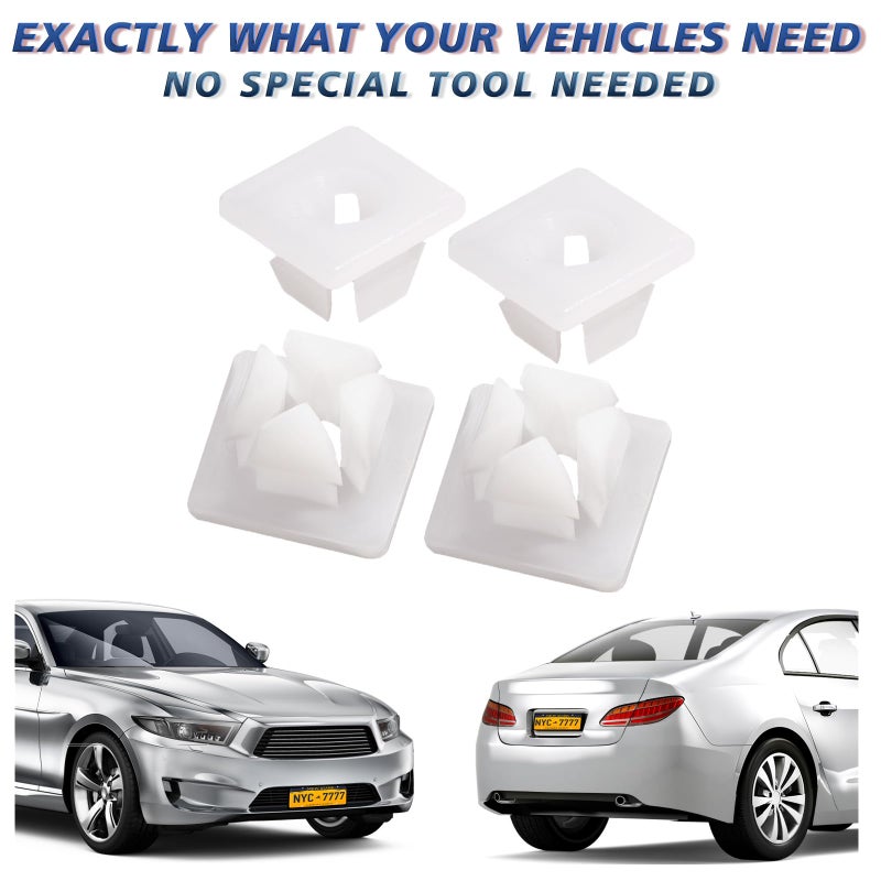 Nylon License Plate Screw Inserts - 8 Pcs | Nylon Screw Retainers for Cars Front & Back License Plate Screws, Self Tapping Grommet Nut, License Plate Nut Bracket Clip Fasteners for Domestic Vehicle - Image 4