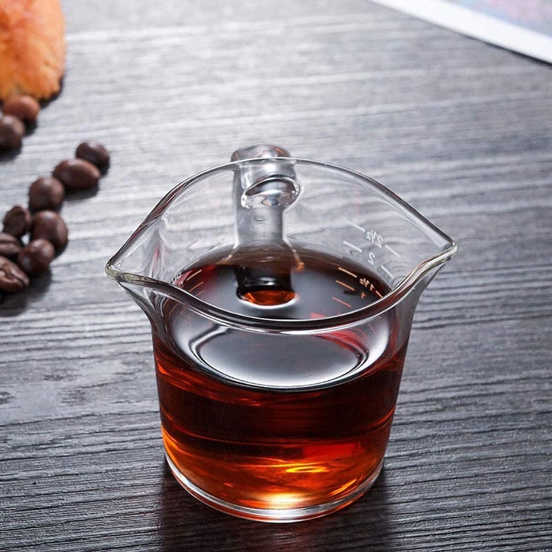 UNIQUE CART 70ML 2 12 Ounces Espresso Measuring Cups with Handle Double Spouts Measuring Triple Pitcher Milk Cup Espresso Shot Glass with Scale 70 ml - Image 3