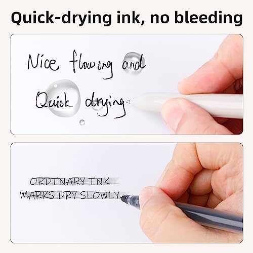 NUSIGN Gel Pens, 5 Pcs 0.5mm Retractable Quick Dry Black Ink Fine Point Rolling Ball Gel Pen, Smooth Writing No Bleed for Journaling Note Taking, Home School Office Supplies - Image 4