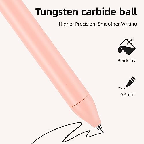NUSIGN Gel Pens, 5 Pcs 0.5mm Retractable Quick Dry Black Ink Fine Point Rolling Ball Gel Pen, Smooth Writing No Bleed for Journaling Note Taking, Home School Office Supplies - Image 5