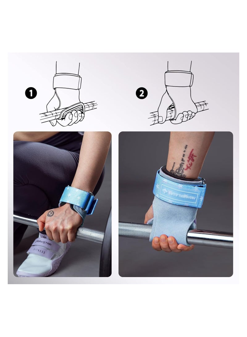 Luckam Weight Lifting Wrist Straps,Weightlifting Wrist Straps with Cushion Wrist Loop, Leather Weight Lifting Wrist Straps for Weightlifting and Workout, Lifting Grips Hand Straps for Men and Women - Image 3