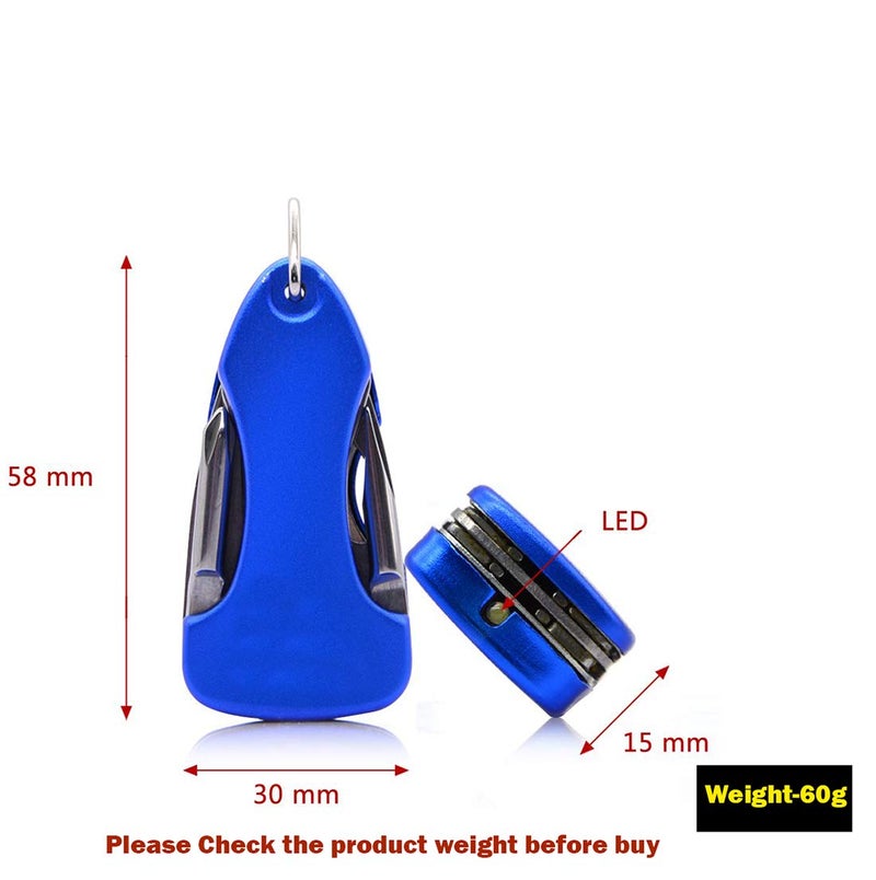 Stealodeal Metal Blue 6 In Flashlight 1 Multipurpose Tool Keychain - Image 2