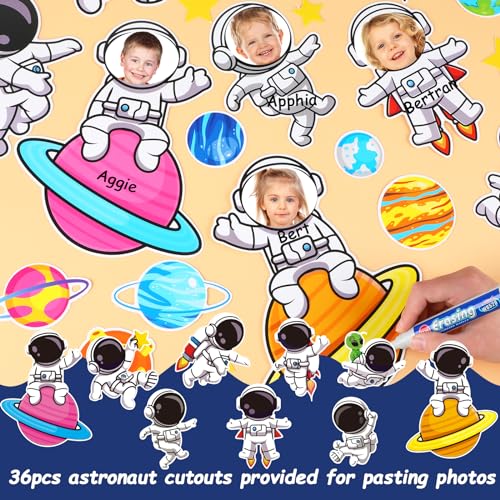 Justforjoyful Outer Space Astronaut Bulletin Board Decorations Space Theme Classroom Decor Back to School Galaxy Borders Blast into a Learning Adventure Rocket Solar System Planet Paper Cutouts Kids - Image 5