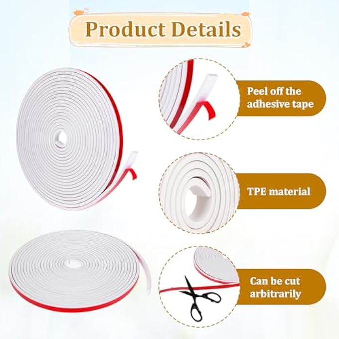 66 FT WINDOW GRID KIT, WHITE TPE SELF-ADHESIVE WINDOW GRILLE INSERTS PEEL AND STICK MOLDING TRIM CUTTABLE DIY FLEXIBLE MOLDING TRIM FOR WINDOWS DOOR FRAMES WALL SIMULATED HOME DECORATION - Image 3