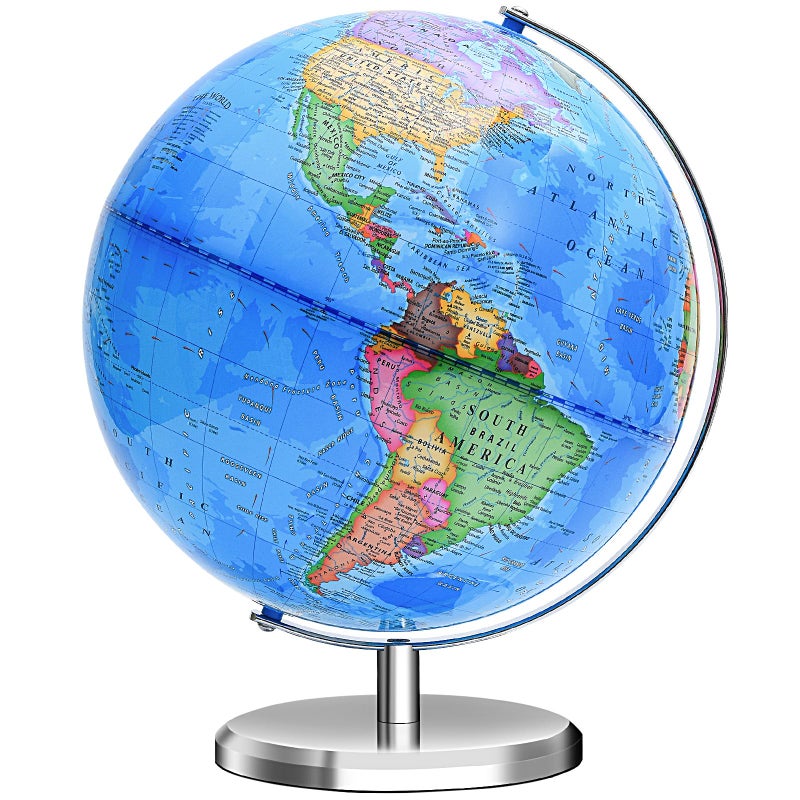 VAP World Globe for Children and Adults 12 inch Educational Spinning Earth Map with Stand SelfAssembled Interactive World Globes for Kids Learning Classroom Students Desk Room and Office Decor - Image 3