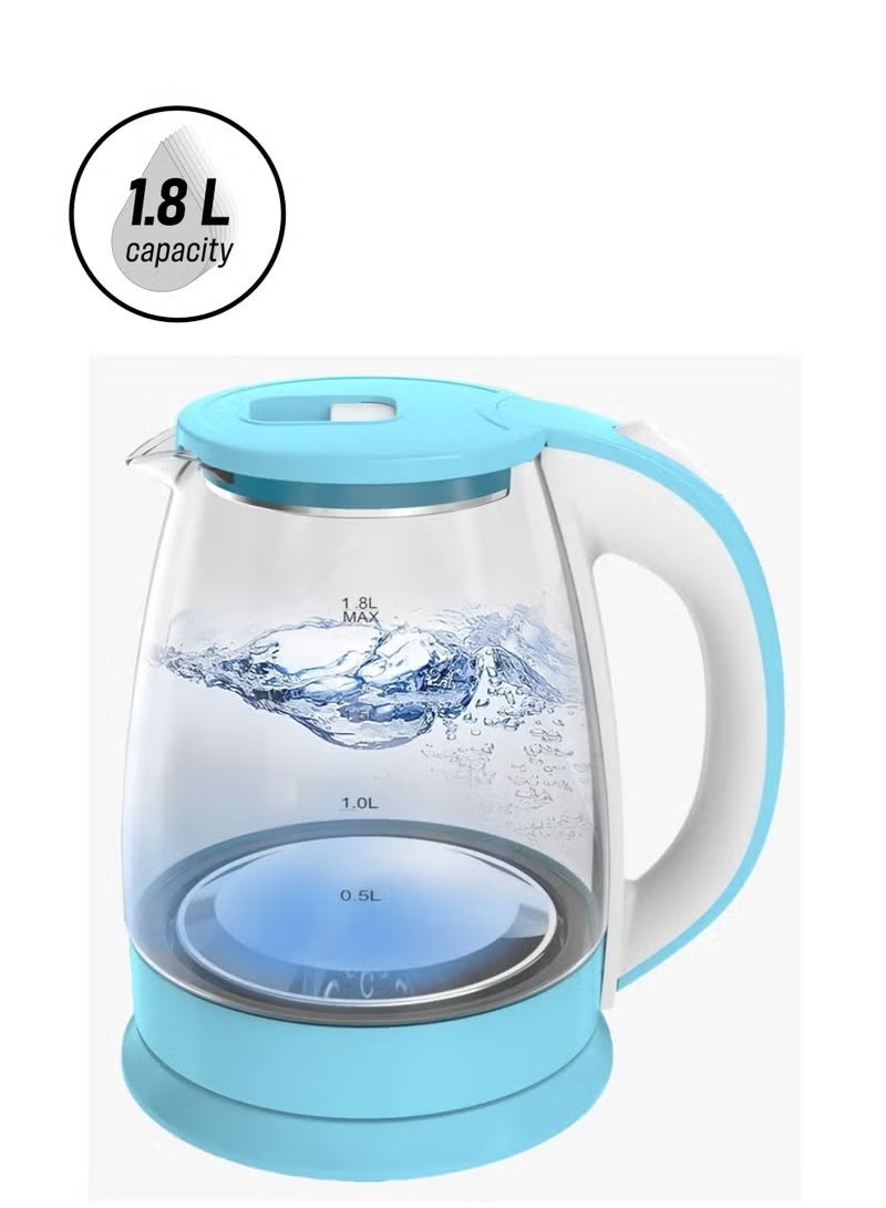 JAJEEK 1.8 L Glass Electric Kettle – Fast Boiling 1500W, Clear Borosilicate Glass, Auto Shut-Off, Cordless Pouring, Energy Efficient, Sleek Modern Design for Kitchen & Office - Image 3