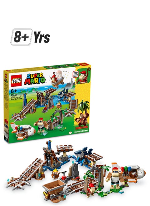 Super Mario Diddy Kong'S Mine Cart Ride Expansion Set 71425 Collectible Building Toy Set; Gift Playset For Kids Aged 8 And Over To Combine With A Starter Course (1,157 Pieces)