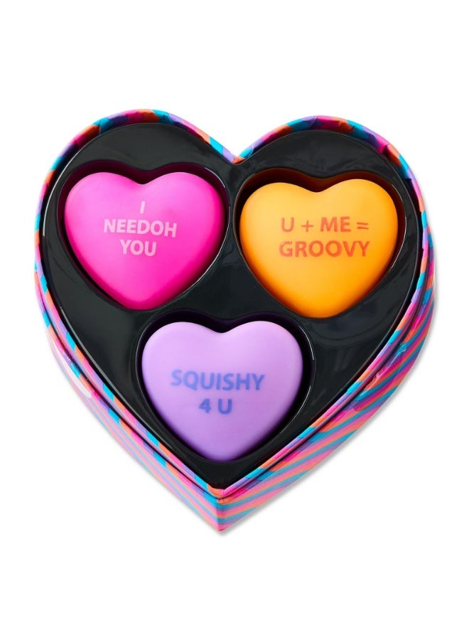 Needoh NEE DOH Teenie Squeeze Hearts 3-Pack - Soft Squishy Stress Relief Fidget Toys | Valentine's Day Gift for Kids & Adults - Image 2
