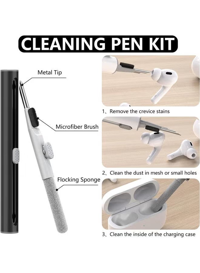 واي جيه غطاء علبة الحماية من السيليكون الناعم لأذرع الهواء 2/المزودة بطقم تنظيف وسلسلة مفاتيح (أسود) - Image 3