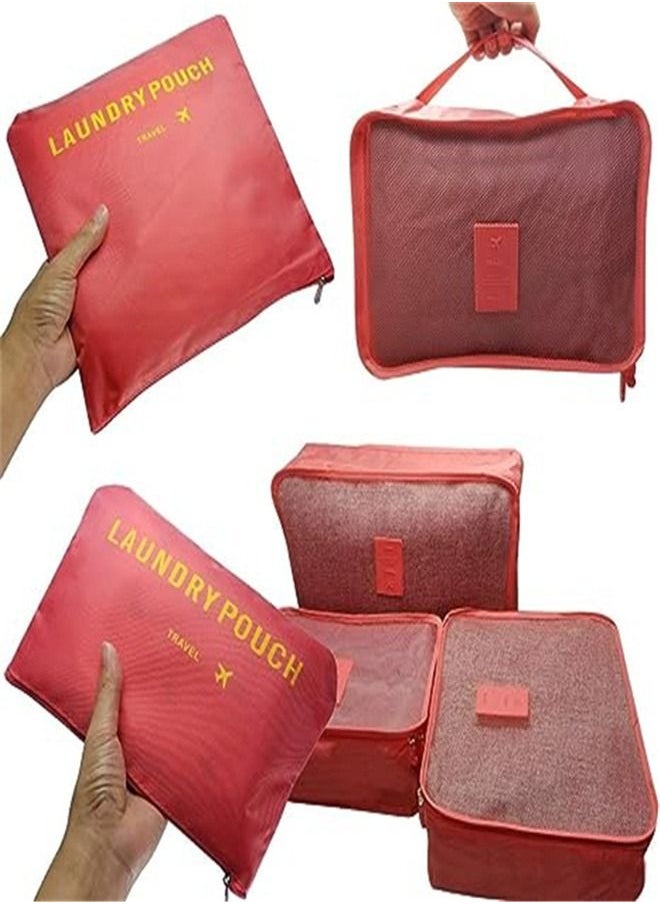 Goolsky Goolsky Travel Organizer Luggage Compression Pouches, 6 Set Travel Storage Bags Travel Multi-functional Clothing Sorting Packages (Watermelon Red)  - Image 5