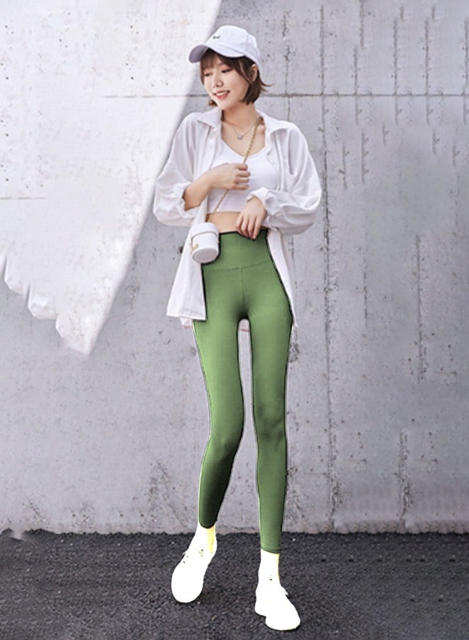 HaveDream Women's Yoga Pants, Women's Stretch High Waist Sports Fitness Pants - Sprout Green L - Image 2