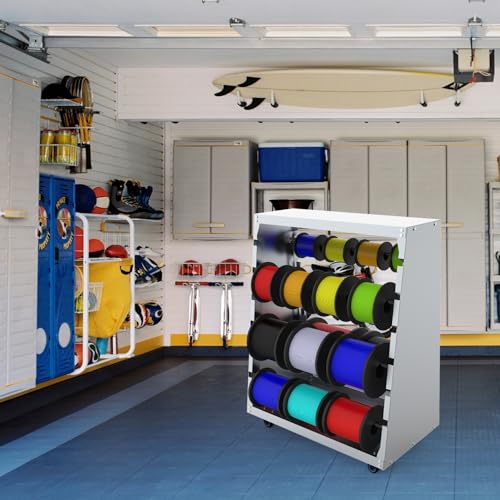 Ikare Wire Spool Rack,Electrical Wire Assortment with Wheel,Automotive Wiring Storage,Heavy Duty 6 Rods Wire/Cable Dispenser for Electrical Industrial & Retail Use,300lbs Capacity,Gray - Image 2