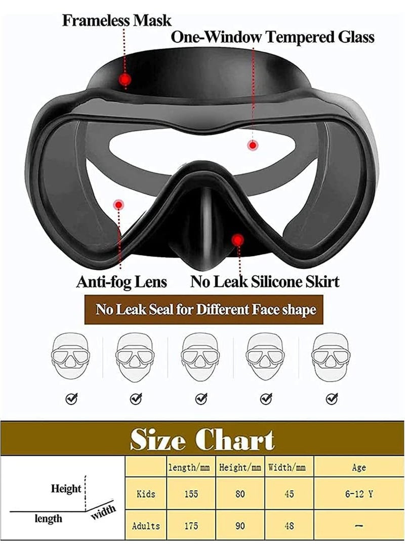 Captaintech Diving Mask Snorkeling Mask with Latest Dry Top Breathing System,Fold 180°Panoramic Diving Snorkeling Goggles Tempered Glass Anti-Fog Anti-Leak Snorkeling Gear for Adults and Youth. - Image 2