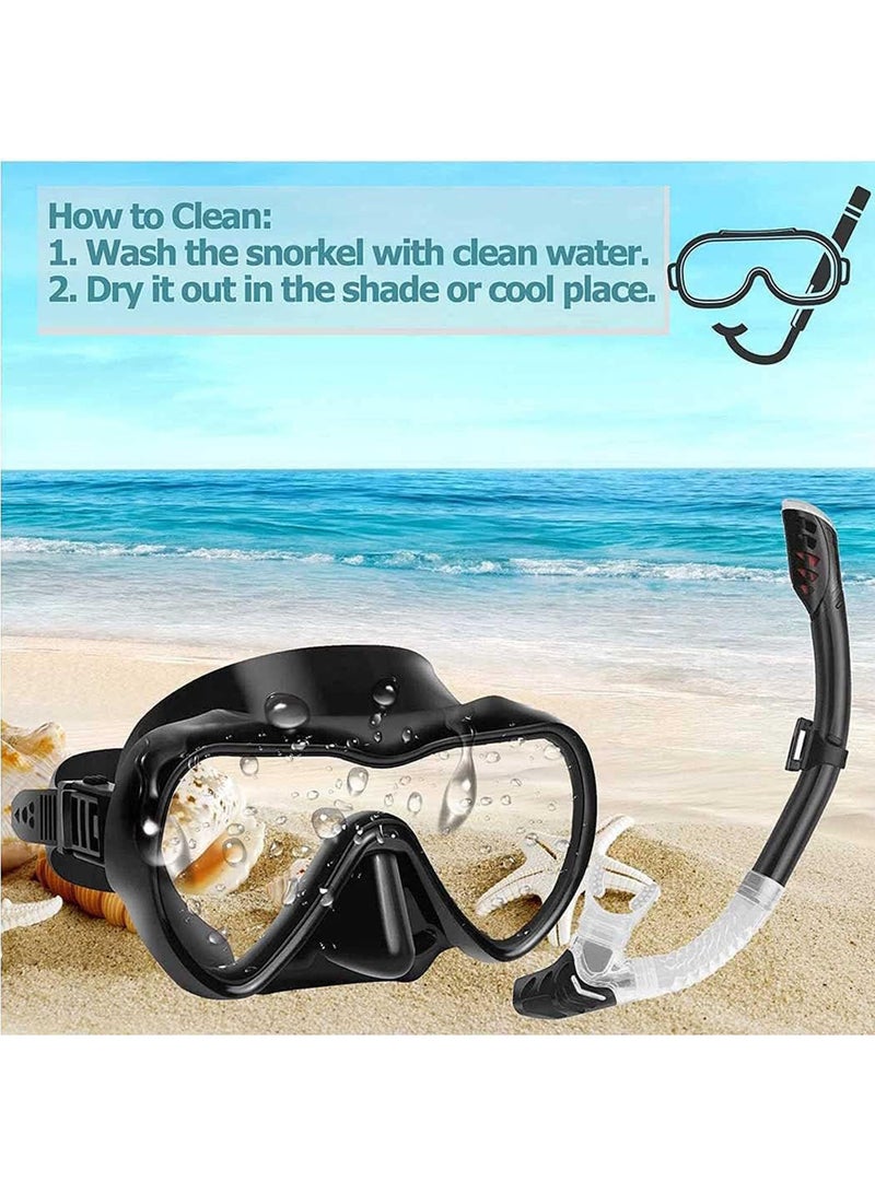 Captaintech Diving Mask Snorkeling Mask with Latest Dry Top Breathing System,Fold 180°Panoramic Diving Snorkeling Goggles Tempered Glass Anti-Fog Anti-Leak Snorkeling Gear for Adults and Youth. - Image 5