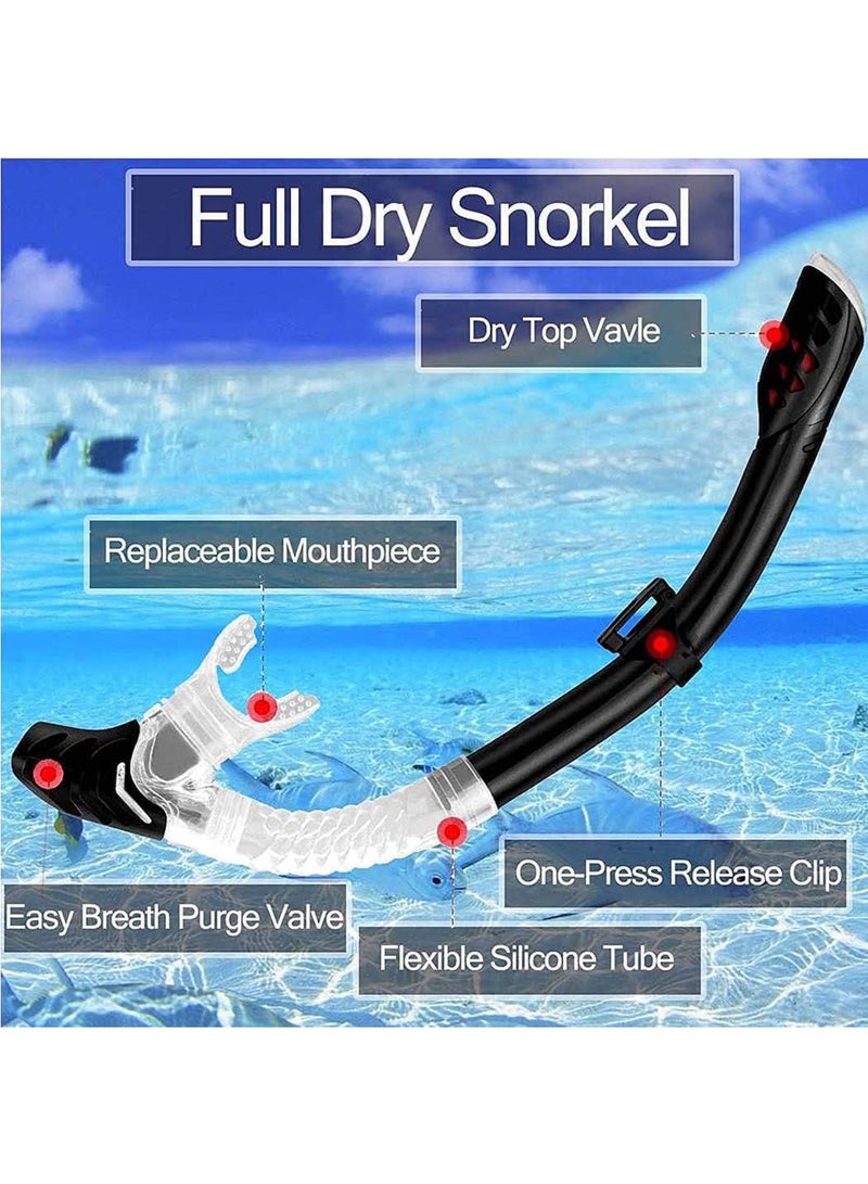 Captaintech Diving Mask Snorkeling Mask with Latest Dry Top Breathing System,Fold 180°Panoramic Diving Snorkeling Goggles Tempered Glass Anti-Fog Anti-Leak Snorkeling Gear for Adults and Youth. - Image 3