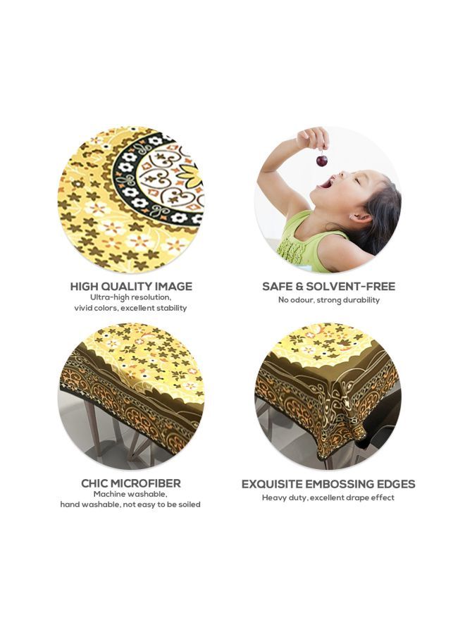 نيبمينينت مفرش طاولة مستطيل، مزين بطبعة. أصفر/بني 79x55بوصة - Image 5