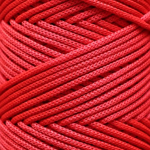 Makromecity, Premium Polyester Macrame Cord 3mm x 131 Yards (394 feet) 3mm Polypropylene Red Macrame Cord Crochet Macrame Bag Cord Crafts for Wall Hangings, Bags, Underplate, Rug - Image 3