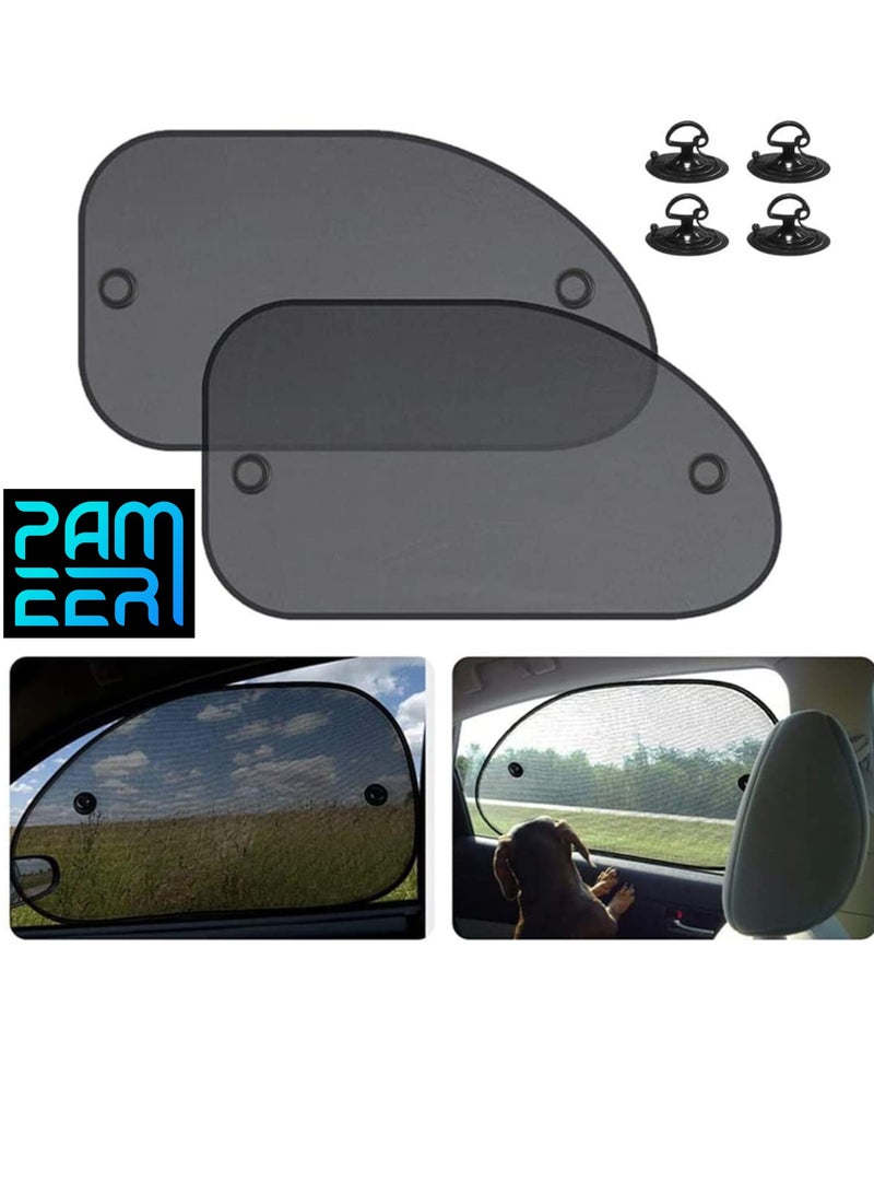 PAMEER Car Window Shade 4-Pack Auto Sunshade for Blocking UV Sunrays Suction Cup Cling Sunshade for Car Front and Back Windows Sun Glare and UV Rays Protection - Image 2