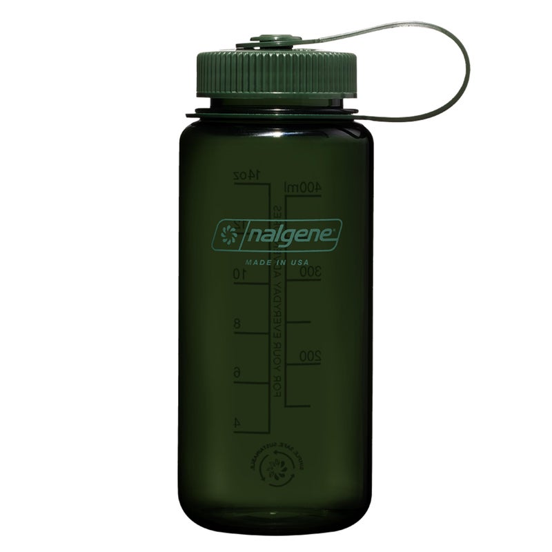 Nalgene Sustain Tritan BPAFree Water Bottle Made with Material Derived from 50 Plastic Waste using ISCC certified mass balance 16 OZ Wide Mouth Jade