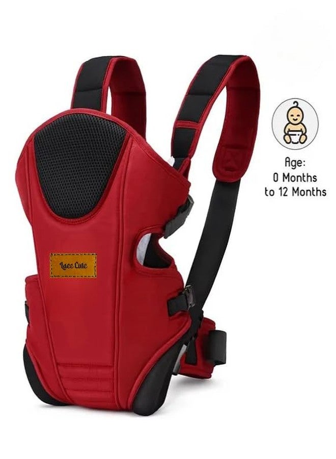 Laee cute 3 in 1 Adjustable Baby Carrier Kangaroo Head Support Safety Belt Sling Backpack Baby Carrier (Red to Black) - Image 2