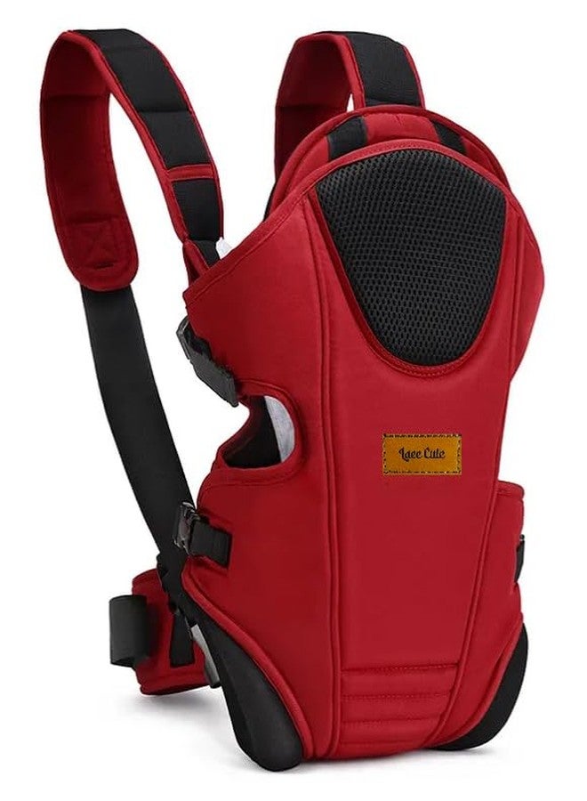 Laee cute 3 in 1 Adjustable Baby Carrier Kangaroo Head Support Safety Belt Sling Backpack Baby Carrier (Red to Black) - Image 1