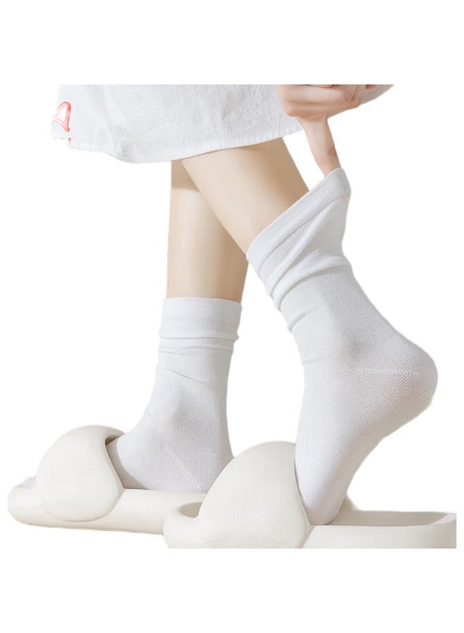 MIIOW Women'S Mid-Calf Socks, Summer Skin-Friendly Breathable Antibacterial Cotton Socks, Slimming Jk Calf Socks, Anti-Slip - Image 1