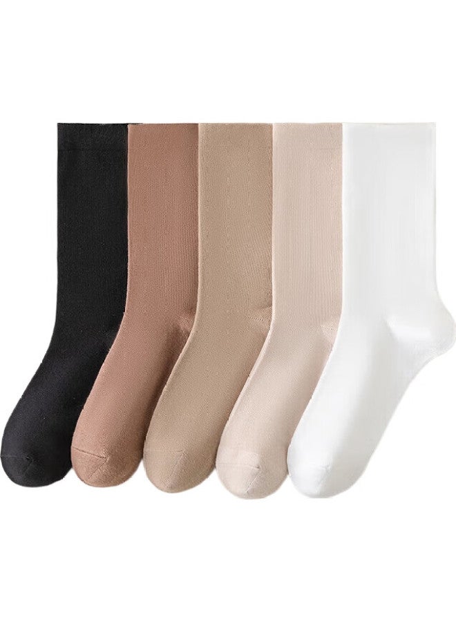 MIIOW Women'S Mid-Calf Socks, Summer Skin-Friendly Breathable Antibacterial Cotton Socks, Slimming Jk Calf Socks, Anti-Slip - Image 3