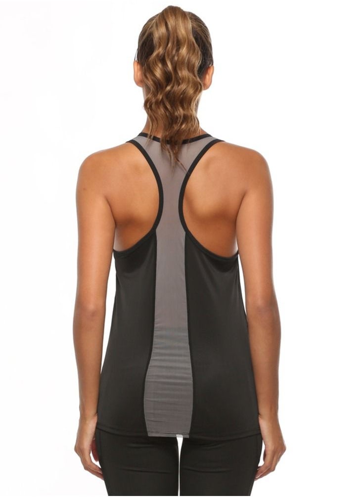 Loquat - Women's Fitness Exercise Sleeveless Quick Drying Vest Black - Image 1