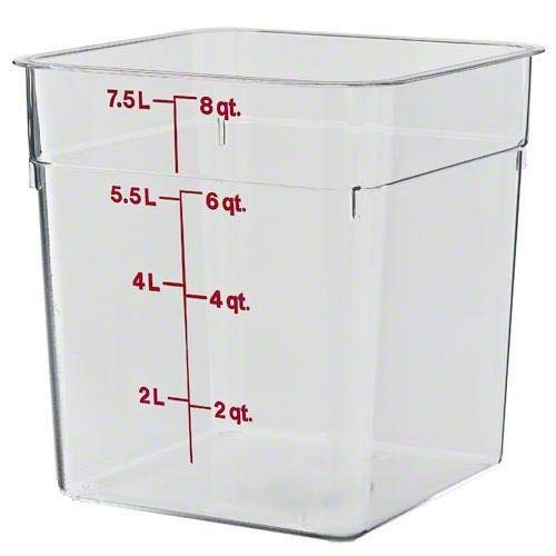 Cambro - 8SFSCW135 Camwear Polycarbonate Square Food Storage Container, 8 Quart (This does not come with a lid) - Image 3